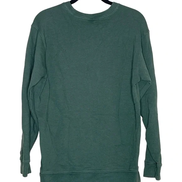 Victoria's Secret PINK Campus Sweatshirt Pullover Green Black Letters Logo - Picture 2 of 3